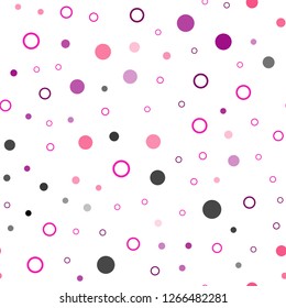 Light Pink, Yellow vector seamless pattern with spheres. Beautiful colored illustration with blurred circles in nature style. Design for textile, fabric, wallpapers.