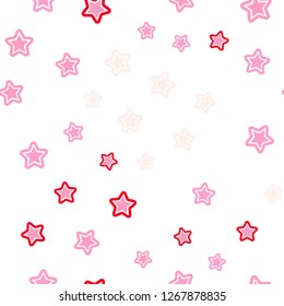 Light Pink, Yellow vector seamless layout with bright stars. Decorative shining illustration with stars on abstract template. Design for textile, fabric, wallpapers.