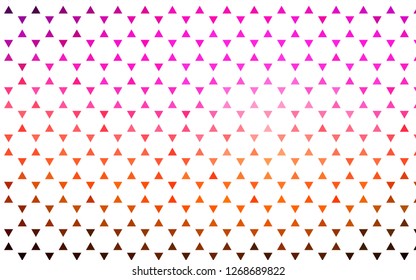 Light Pink, Yellow vector seamless backdrop with lines, triangles. Beautiful illustration with triangles in nature style. Template for business cards, websites.