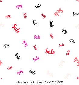 Light Pink, Yellow vector seamless texture with selling simbols. Shining colorful illustration with isolated selling prices. Template for season sales, shopping ads.