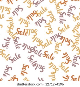 Light Pink, Yellow vector seamless layout with discount of 70, 90%. Colorful set of  percentage signs in simple style. Pattern for ads, posters, banners of sales.