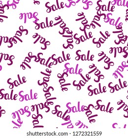 Light Pink, Yellow vector seamless pattern with 70, 90 percentage signs. Illustration with signs of sales on abstract template. Design for business ads, commercials.