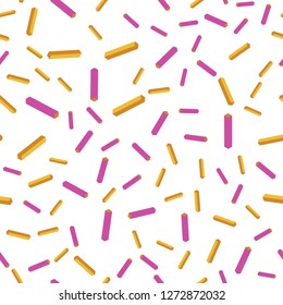 Light Pink, Yellow vector seamless, isometric template with repeated sticks. Modern geometrical abstract illustration with Lines. Pattern for design of fabric, wallpapers.