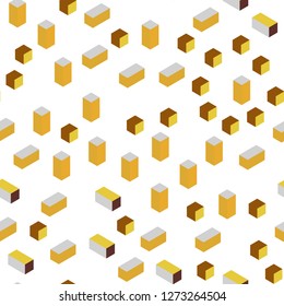 Light Pink, Yellow vector seamless, isometric background with rectangles. Modern abstract illustration with colorful rectangles. Pattern for design of fabric, wallpapers.