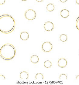 Light Pink, Yellow vector seamless layout with circle shapes. Abstract illustration with colored bubbles in nature style. Texture for window blinds, curtains.