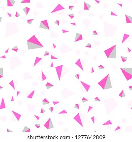 Light Pink, Yellow vector seamless, isometric background with triangles. Modern abstract illustration with colorful triangles. Design for textile, fabric, wallpapers.
