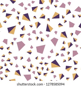 Light Pink, Yellow vector seamless, isometric backdrop with lines, triangles. Illustration with set of colorful triangles. Pattern for design of fabric, wallpapers.