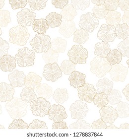 Light Pink, Yellow vector seamless abstract pattern with flowers. An elegant bright illustration with flowers. Design for textile, fabric, wallpapers.
