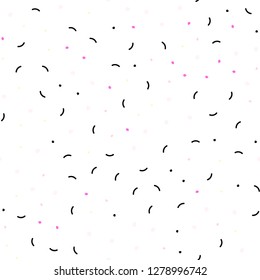 Light Pink, Yellow vector seamless cover with spots, lines. Decorative design in abstract style with triangle structure. Design for textile, fabric, wallpapers.