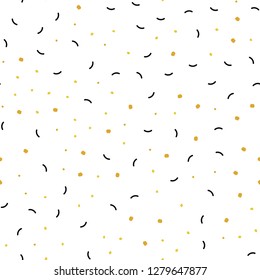 Light Pink, Yellow vector seamless cover with spots, lines. Modern abstract colorful illustration with spheres and lines. Pattern for trendy fabric, wallpapers.