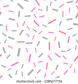 Light Pink, Yellow vector seamless, isometric template with repeated sticks. Shining colored illustration with sharp stripes. Texture for window blinds, curtains.