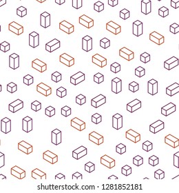 Light Pink, Yellow vector seamless, isometric pattern in square style. Decorative design in abstract style with rectangles. Template for business cards, websites.