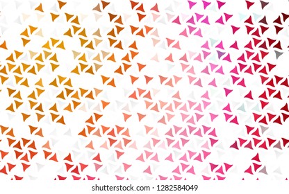 Light Pink, Yellow vector seamless texture in triangular style. Glitter abstract illustration with triangular shapes. Template for business cards, websites.