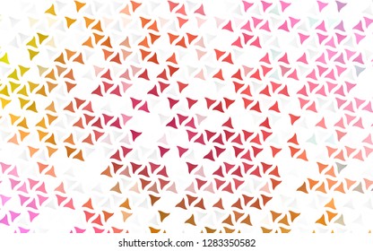 Light Pink, Yellow vector seamless cover in polygonal style. Abstract gradient illustration with triangles. Pattern for design of window blinds, curtains.