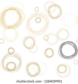 Light Pink, Yellow vector seamless layout with circle shapes. Glitter abstract illustration with blurred drops of rain. Pattern for design of fabric, wallpapers.