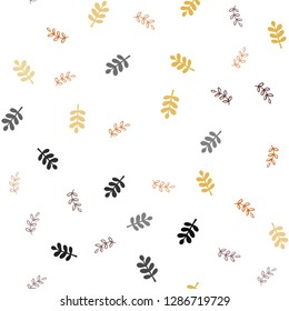 Light Pink, Yellow vector seamless doodle pattern with leaves. An elegant bright illustration with leaves in Natural style. Design for wallpaper, fabric makers.