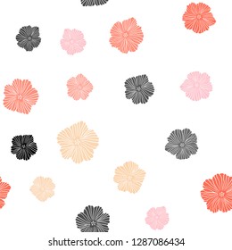 Light Pink, Yellow vector seamless elegant background with flowers. Flowers with gradient on white background. Template for business cards, websites.