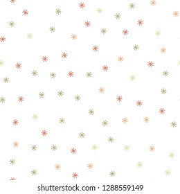 Light Pink, Yellow vector seamless layout with bright snowflakes. Colorful snowflakes with gradient on abstract background. Design for wallpaper, fabric makers.