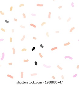 Light Pink, Yellow vector seamless background with liquid shapes. Shining illustration, which consist of blurred lines, circles. Brand new design for your ads, poster, banner.