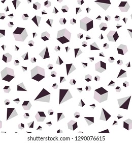 Light Pink, Yellow vector seamless, isometric background with triangles, cubes. Decorative design in abstract style with lines, cubes. Design for wallpaper, fabric makers.