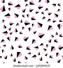 Light Pink, Yellow vector seamless, isometric pattern with polygonal style. Beautiful illustration with triangles in nature style. Pattern for design of fabric, wallpapers.
