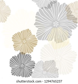 Light Pink, Yellow vector seamless doodle layout with flowers. Abstract illustration with flowers in doodles style. Texture for window blinds, curtains.