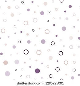 Light Pink, Yellow vector seamless backdrop with dots. Beautiful colored illustration with blurred circles in nature style. Design for textile, fabric, wallpapers.
