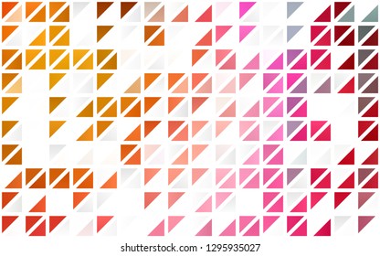 Light Pink, Yellow vector seamless texture in triangular style. Glitter abstract illustration with triangular shapes. Trendy design for wallpaper, fabric makers.