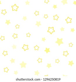 Light Pink, Yellow vector seamless texture with beautiful stars. Glitter abstract illustration with colored stars. Pattern for design of fabric, wallpapers.
