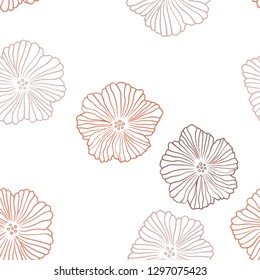 Light Pink, Yellow vector seamless abstract backdrop with flowers. Colorful illustration with flowers in doodle style. Template for business cards, websites.