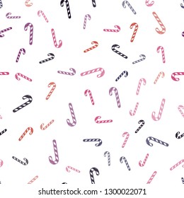 Light Pink, Yellow vector seamless background with tasty xmas sweets.