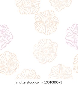 Light Pink, Yellow vector seamless elegant template with flowers. Brand new colored illustration with flowers. Template for business cards, websites.