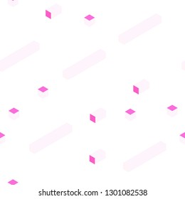 Light Pink, Yellow vector seamless, isometric background with rectangles. Glitter abstract illustration with rectangular shapes. Template for business cards, websites.