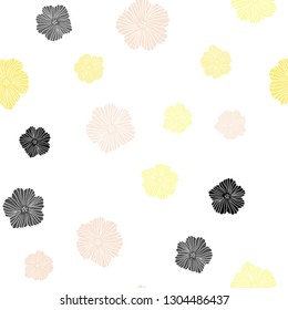 Light Pink, Yellow vector seamless abstract pattern with flowers. Modern abstract illustration with flowers. Pattern for design of fabric, wallpapers.