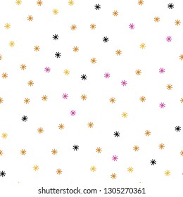 Light Pink, Yellow vector seamless background with xmas snowflakes. Colorful snowflakes with gradient on abstract background. Pattern for trendy fabric, wallpapers.