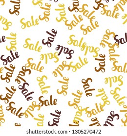 Light Pink, Yellow vector seamless template with 70, 90% selling. Illustration with signs of sales on abstract template. Backdrop for super sales on Black Friday.