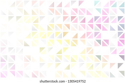 Light Pink, Yellow vector seamless layout with lines, triangles. Illustration with set of colorful triangles. Pattern for design of fabric, wallpapers.