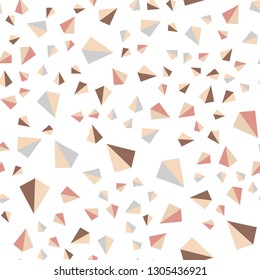 Light Pink, Yellow vector seamless, isometric pattern with polygonal style. Decorative design in abstract style with triangles. Design for textile, fabric, wallpapers.