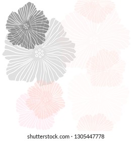 Light Pink, Yellow vector seamless doodle pattern with flowers. Creative illustration in blurred style with flowers. Texture for window blinds, curtains.