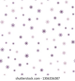 Light Pink, Yellow vector seamless texture with colored snowflakes. Shining colorful illustration with snow on abstract template. Texture for window blinds, curtains.