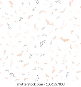 Light Pink, Yellow vector seamless background with dolphins. Natural illustration with sea dolphins. Pattern for marine leaflets.