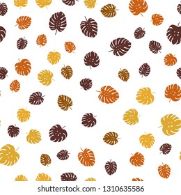 Light Pink, Yellow vector seamless doodle backdrop with leaves. Brand new colored illustration in blurry style with leaves. Texture for window blinds, curtains.