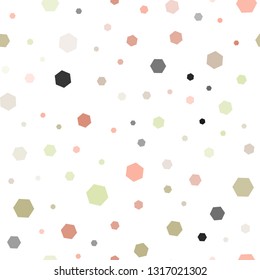Light Pink, Yellow vector seamless pattern with colorful hexagons. Abstract illustration with colorful hexagons. Pattern for ads, leaflets.
