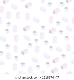 Light Pink, Yellow vector seamless, isometric layout with lines, rectangles. Beautiful illustration with rectangles and squares. Template for business cards, websites.