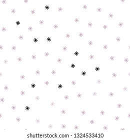 Light Pink, Yellow vector seamless pattern with christmas snowflakes. Colorful decorative design in xmas style with snow. Pattern for trendy fabric, wallpapers.
