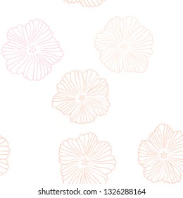 Light Pink, Yellow vector seamless doodle backdrop with flowers. Illustration with colorful abstract doodle flowers. Design for wallpaper, fabric makers.