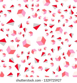 Light Pink, Yellow vector seamless, isometric layout with rectangles, triangles. Illustration with colorful triangles, rectangles. Texture for window blinds, curtains.