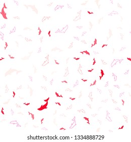 Light Pink, Yellow vector seamless backdrop with ocean dolphins. Decorative design in natural style with sea dolphins. Pattern for wildlife ad, booklets.