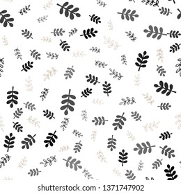 Light Pink, Yellow vector seamless elegant pattern with leaves, branches. Creative illustration in blurred style with leaves, branches. Template for business cards, websites.