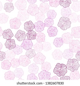 Light Pink, Yellow vector seamless elegant background with flowers. Modern abstract illustration with flowers. Design for textile, fabric, wallpapers.